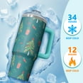 thumbnail image 4 of Holiday Christmas Ornaments 30oz Stainless Steel Coffee Cup with Handle and Straw, Winter Insulated Leak Proof Mug, Gift Tumbler for Women, 4 of 5