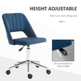 thumbnail image 3 of Blue Velvet Swivel Office Chair | Mid-Back Computer Desk Chair with Adjustable Height & Breathable Design for Home & Office Use - 19.3" x 23.6", 3 of 7