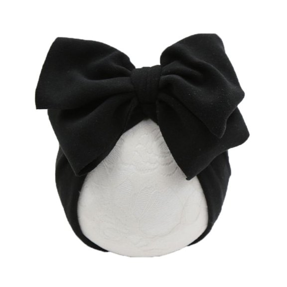 UNTERING Baby Hat Baby Turban Hat Bow Solid Color Cotton Newborn Infant Sweet Girls Toddler Elastic Caps Headwraps