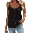 thumbnail image 3 of Craaazy Trendy Women's Loose Solid Color Crew Neck Casual Sleeveless Cami Top with Button Front, Lightweight Summer Tank Top for Daily Wear Gifts, 3 of 9