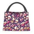 thumbnail image 1 of Easygdp music Skull record Guitar Bolsa de Almuerzo Insulada Reutilizable, Bolsa de Mano y Bandolera para Oficina, Trabajo, Viajes, 1 of 6