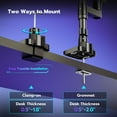 thumbnail image 6 of ARES WING Dual Monitor Arm Desk Mount for 17–49" Ultrawide Monitors, Heavy Duty Gas Spring Dual Monitor Mount Holds 44 lbs Each, Vertical Stacked, 75x75/100x100 VESA, Black, 6 of 10