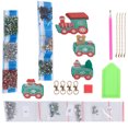thumbnail image 4 of 4 Uds. Llavero con pintura de diamante, adornos de equipaje DIY, manualidades, tren de Navidad para niños, 4 of 12
