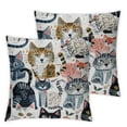 thumbnail image 2 of Nawypu Cat Throw Pillow Covers Home Decor , Decorative Pillowcase Soft Cushion for Bed Sofa Couch, 2 Sets White, 2 of 6
