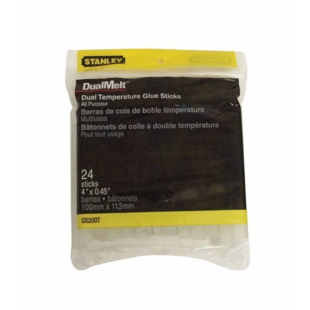 Barras adhesivas Stanley GS20DT de doble temperatura, 10 cm, 24 unidades
