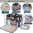 thumbnail image 3 of PAVILIA Knitting Yarn Storage Bag Crochet Knitter Organizer, Floral Black, 3 of 6