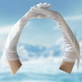 thumbnail image 2 of AWZXDE Women's Long Opera Pageant Gloves 1920s Tassel Design Elbow Length for Masquerade Weddings and Formal Events White,One Size, 2 of 4