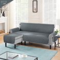 thumbnail image 2 of Housse de Canapé en Forme de L Housse de Canapé Sectionnelle Housse de Chaise Longue Réversible Protecteur de Meubles pour Décoration Intérieure (Gris Foncé, Petit), 2 of 7
