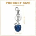 thumbnail image 2 of Uxcell Apple Keychain for Women Bag Purse Charm Cute Apple Accessories with Key Ring and Clips Blue-Silver, 2 of 7