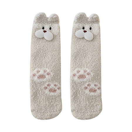 

Womens Coral Socks Autumn And Winter Cute Thick Piled Thermal Floor Socks Little Christmas Stockings