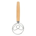 thumbnail image 1 of Raindrops Stainless Steel Dough Whisk with Wooden Handle for Kitchen Mixing Flour and Beating Eggs with Comfortable Grip, 1 of 8