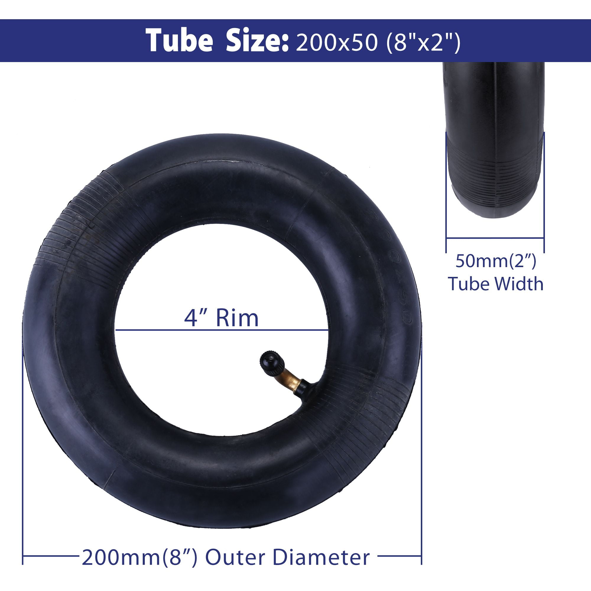 200x50 8" Rubber Elastic Tire & Inner Tube Tyre Wheel Set for Electic Scooters 