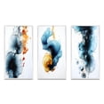 thumbnail image 2 of Designart "Wonders Found Turquoise and Gold Ink Cloud II" Abstract Painting Framed Wall Art Set Of 3 - Turquoise Modern Frame Canvas Set For Living Room Decor, 2 of 6