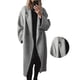 thumbnail image 3 of Abrigo de Lana de Invierno para Mujer, Cruzado, de Larga, con Solapa de Muesca, Tipo Gabardina Larga Gris XL, 3 of 5