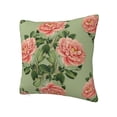 thumbnail image 2 of YFYANG Square Decorative Throw Pillow Case (Without Pillow Insert), Vintage Green Floral Pattern Bedroom Sofa Car Cushion Cover, 20"x20", 2 of 9