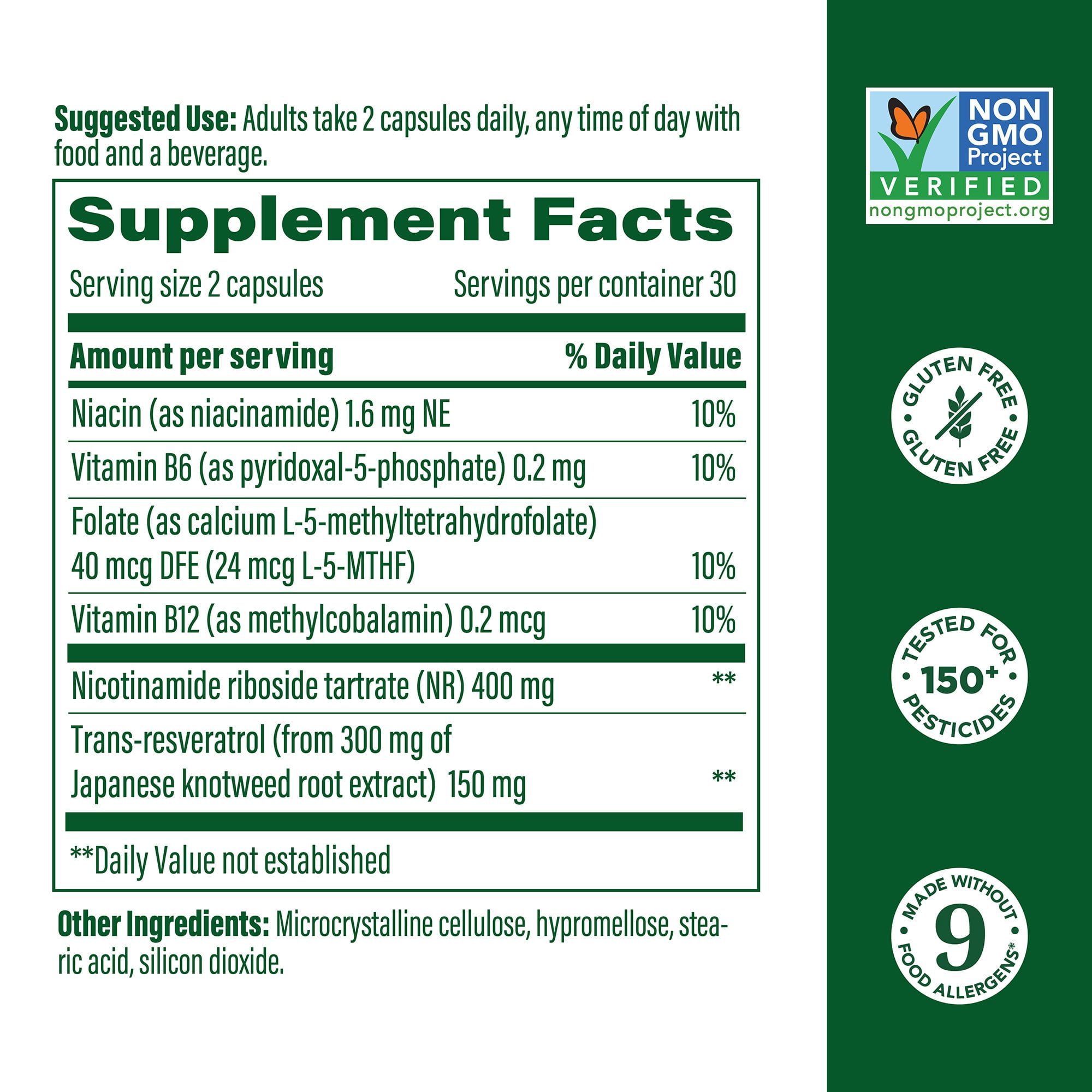 MegaFood NAD+ Boost With Nicotinamide Riboside & Resveratrol, 60 Capsules, 30 Servings
