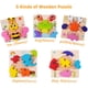 thumbnail image 2 of Rompecabezas de madera 3D para niños, juguete Montessori de madera, juguete educativo, regalo educativo para niños de 3, 4 y 5 años, cumpleaños de Navidad [5 piezas], 2 of 5