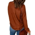 thumbnail image 3 of DYMADE Women Classic Casual Loose Solid Color Pullover Long Sleeve Blouse Top, 3 of 4