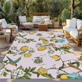 thumbnail image 2 of Pink Botanical Outdoor Rug for Patio/Deck/Porch, Non-Slip Large Area Rug 4 x 6 Ft, Spring Floral Summer Lemon Birds Indoor Outdoor Rugs Washable Area Rugs, Reversible Camping Rug Carpet Runner, 2 of 8