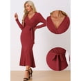 thumbnail image 2 of DARING DIVA Sweater Ribbed Knit Bodycon Long Maxi Fishtail Dress 2XL Red, 2 of 6