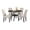 Black, variant on 5 Piece Dining Set for Small Kitchen, White and Wood Rectangular Table with 4 Windsor Chairs, MDF and Solid Wood, Brown and Antique White