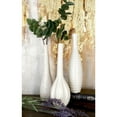 thumbnail image 3 of CosmoLiving by Cosmopolitan 3"W, 12"H Slim Textured Bottleneck White Ceramic Vase with Varying Patterns, Set of 3, 3 of 11