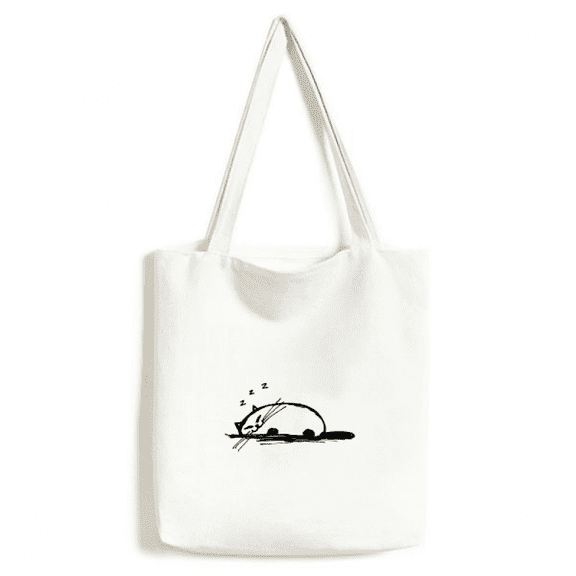 Curly Heavy Cat Sle Line Tote Canvas Bag Shopping Satchel Casual Handbag