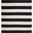 thumbnail image 2 of Safavieh Montauk Collection MTK712D Handmade Flatweave Black and Ivory Cotton Square Area Rug (6' Square), 2 of 5