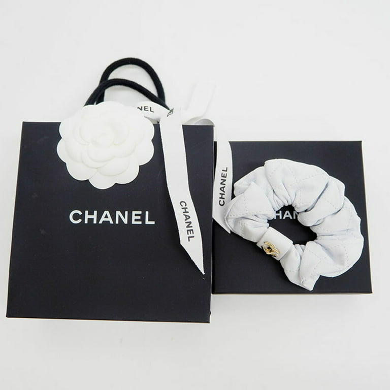 Chanel Vintage Chanel White Camellia & Black Ribbon Bow Barrette Hair