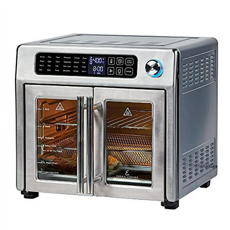 Chefman Extra Large Air Fryer and Convection Oven with French Doors and Rotisserie Spit, The Easiest Way to Cook Oil-Free, Double Wide Glass Windows