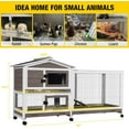 thumbnail image 4 of Aivituvin Rabbit Hutch Wooden Bunny Cage Indoor Outdoor Guinea Pig Cage on Wheels Large, 4 of 7