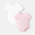 thumbnail image 1 of PatPat Baby Girl Clothes 2-Pack Baby Rompers Dinosaur Solid Color Short Sleeve Cotton Romper, 中性宝宝0-3月, 1 of 5