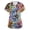 Multicolor, variant on Scrub Tops Women V-Neck Short Sleeve Cute Animals Print Stretchy Scrubs Nurse Working Uniforms