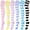 Blue Yellow Black Pink Purple White, variant on 6 Pairs Striped Over Knee High Socks Stripe High Thigh Stockings Women Long Socks for Daily Wear, Cosplay