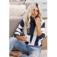 thumbnail image 3 of ABPHQTO Jersey De Mujer De Punto Con Cuello Alto Color Block A Rayas Azules, 3 of 5