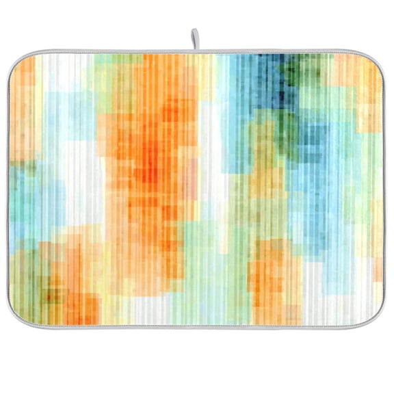 Iauyy Dish Drying Mat for Kitchen Counter, Super Absorbent & Hanging 16x18 / 18x24 Inch (S/M) in Pastel Colors