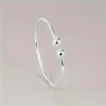 thumbnail image 6 of 925 Sterling Silver Bracelet Minimalist Double Ball Bracelet Women's Jewelry,Cuff Bangle, Polished Open Cuff Bangle, Sleek Garlic Shaped Design Women’s Polished Metal Open Cuff Bangle,Silver,, 6 of 9
