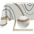 thumbnail image 2 of 60x84inches Mid Century Tablecloth Minimalist Stripes Abstract Geometric Modern Art Rectangle Table Cloth Waterproof and Stain Resistant Fabric Table Cover for Kitchen Dining Room Home Decor, 2 of 7