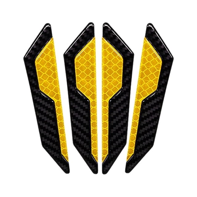 maskred 4pieces Wide Angle Reflection Reflective Strip For Bikes No Damage To Cars Non-toxic Waterproof Yellow
