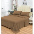thumbnail image 4 of Prime Series Rayon Made from Bamboo Sheet Set - Wrinkle Free -Softer than Cotton- Deep Pockets - 3 Piece - 1 Fitted Sheet, 1 Flat, 1 Pillowcases Twin, Brown, 4 of 4