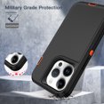 thumbnail image 4 of I-HONVA Compatible with iPhone 14 Pro Case,3-Layer Military Grade Drop Protection Anti-Slip Bumper Rugged Shockproof Dustproof Protection 6.1 inch Phone Case,Black Orange, 4 of 7