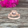 thumbnail image 5 of Staggering Looking Cushion Cut Morganite Engagement Ring 10k Rose Gold Halo Wedding Ring Anniversary Promise Surprisingly Ring, 5 of 9