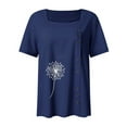 thumbnail image 4 of BLVB Women's Cotton Linen Tops Printed Button Square Neck Short Sleeve Summer Blouse Casual Plus Size Beach Shirts, 4 of 4