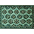 thumbnail image 1 of Ahgly Company Machine Washable Indoor Rectangle Persian Turquoise Blue Traditional Area Rugs, 2' x 5', 1 of 4