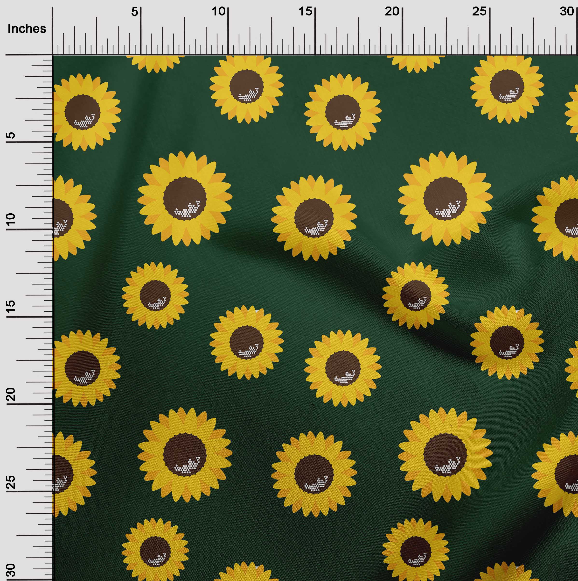 Likes 'n' Wants Sunflower Print Poly Cotton Fabric by The 5, 10, 15 and 20 Yard Increment, Size: 10 Yards