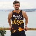 thumbnail image 6 of Gukieu Happy Thanksgiving 1 Print Men's Quick Dry Fitness Vest, Round Neck Sleeveless Fitness Bodybuilding Top-X-Large, 6 of 7