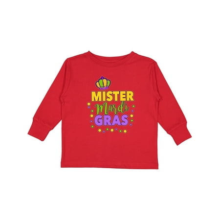 

Inktastic Mister Mardi Gras with Crown and Dots Gift Toddler Boy Girl Long Sleeve T-Shirt