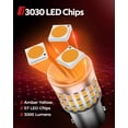 thumbnail image 3 of Torchbeam 1156 - Bombillas LED de señal de Giro, CANBUS sin Errores, reemplaza para P21W BA15S 1156A 1156NA 7506 1141, 12V-24V ámbar Amarillo LED para Coche, 2 Unidades, 3 of 9