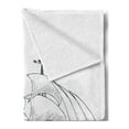 thumbnail image 2 of Vintage Boat Soft Flannel Fleece Blanket, Medieval Old Fashioned Ship Sailing to Wavy Ocean Adventure Holiday, Cozy Plush for Indoor and Outdoor Use, 50" x 60", Charcoal Grey White, by Ambesonne, 2 of 5