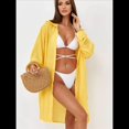 thumbnail image 4 of Cárdigan de Color Liso para Mujer, para Playa, Vacaciones, Informal, para Bikini, Traje de Baño, Protección Solar Amarillo un Tamaño, 4 of 8